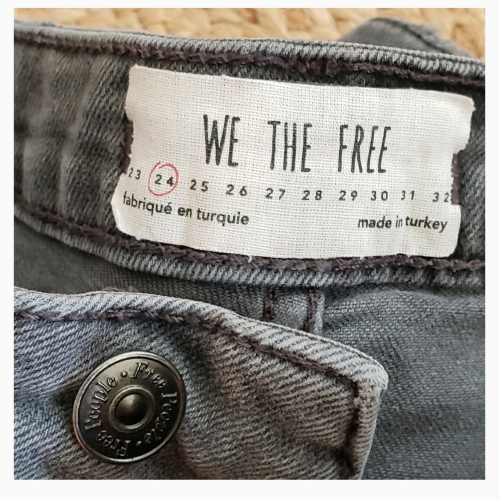 Free People embroidered jeans sz 24 R blk/charcoal